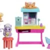 MATTEL ENCHANTIMALS - POUPEE ET COFFRET BETES CITADINES CABINET DU DOCTEUR CHAT