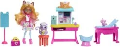 MATTEL ENCHANTIMALS - POUPEE ET COFFRET BETES CITADINES CABINET DU DOCTEUR CHAT