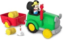 MICKEY – TRACTEUR AVEC 1 FIGURINE 7,5 CM ARTICULÉE ET ACCESSOIRES