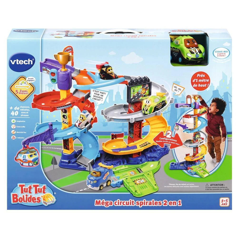 VTech TUT TUT BOLIDES - MÉGA CIRCUIT SPIRALES 2 EN 1 5 VTech TUT TUT BOLIDES - MÉGA CIRCUIT SPIRALES 2 EN 1 – Image 3